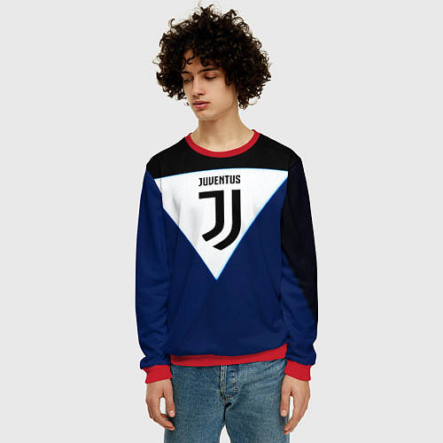 Мужской свитшот Juventus sport geometry color / 3D-Красный – фото 3