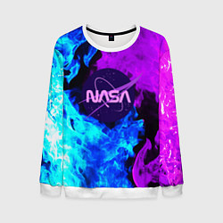 Свитшот мужской NASA neon flame, цвет: 3D-белый