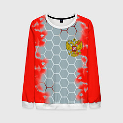 Мужской свитшот Россия абстрактные соты