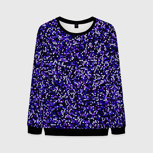 Мужской свитшот Мелкая мозаика паттерн фиолетовый / 3D-Черный – фото 1