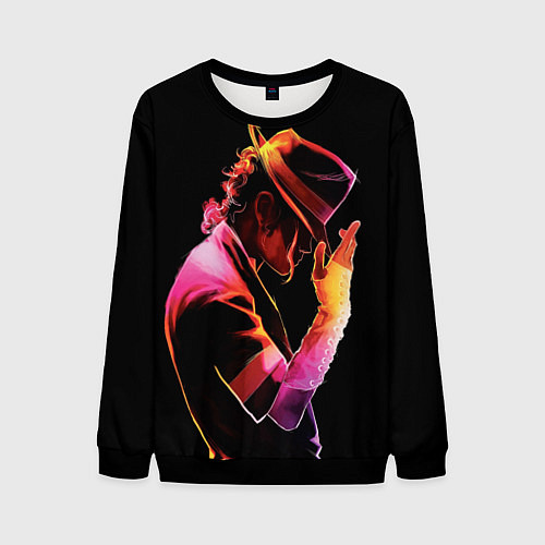 Мужской свитшот Michael Jackson in the hat / 3D-Черный – фото 1