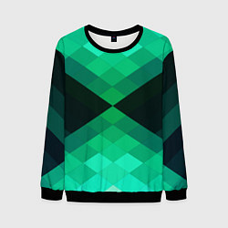 Свитшот мужской Изумрудная мозаика, цвет: 3D-черный