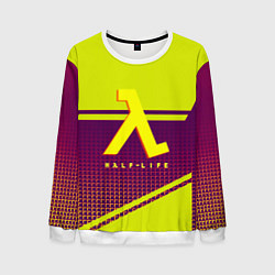 Свитшот мужской Half life geometry valve logo, цвет: 3D-белый