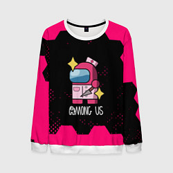 Свитшот мужской Among us hexagon true color, цвет: 3D-белый