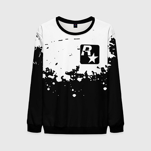 Мужской свитшот Рокстар краски / 3D-Черный – фото 1