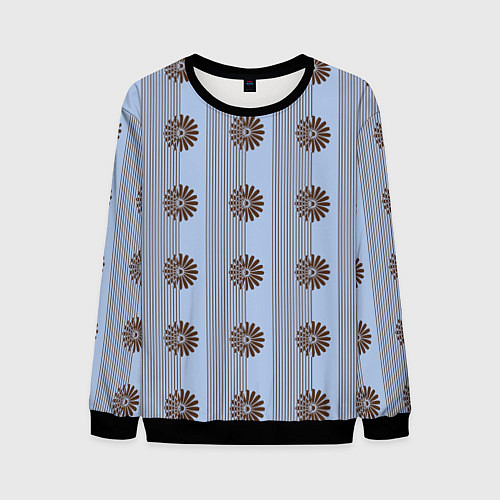 Мужской свитшот Цветы шоколадного цвета - абстракция / 3D-Черный – фото 1