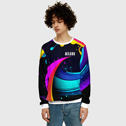 Свитшот мужской Neon abstraction - Milano, цвет: 3D-белый — фото 2