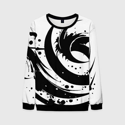 Мужской свитшот Ai art black and white abstraction / 3D-Черный – фото 1