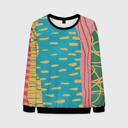 Мужской свитшот Абстрактный пейзаж / 3D-Черный – фото 1