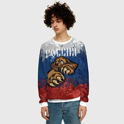 Свитшот мужской Русский медведь, цвет: 3D-белый — фото 2