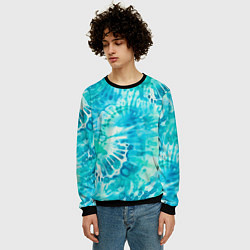 Свитшот мужской Морская абстракция аммонит, цвет: 3D-черный — фото 2