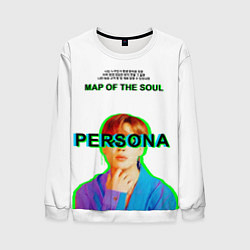 Свитшот мужской BTS Jimin Persona - кто я иероглифами, цвет: 3D-белый