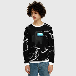 Свитшот мужской Among us storm black, цвет: 3D-белый — фото 2