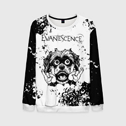 Свитшот мужской Evanescence - рок пес, цвет: 3D-белый