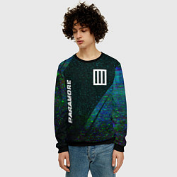 Свитшот мужской Paramore glitch blue, цвет: 3D-черный — фото 2