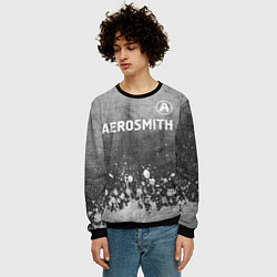 Свитшот мужской Aerosmith - grey gradient посередине, цвет: 3D-черный — фото 2