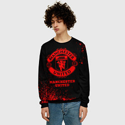 Свитшот мужской Manchester United - red gradient, цвет: 3D-черный — фото 2