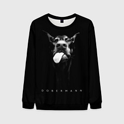 Свитшот мужской Dobermann head, цвет: 3D-черный