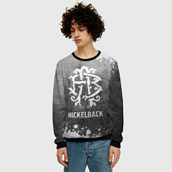 Свитшот мужской Nickelback - grey gradient, цвет: 3D-черный — фото 2