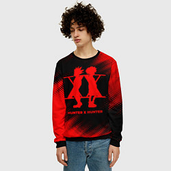 Свитшот мужской Hunter x Hunter - red gradient, цвет: 3D-черный — фото 2