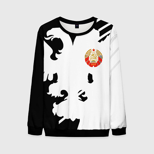 Мужской свитшот СССР текстура герб / 3D-Черный – фото 1