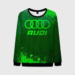 Свитшот мужской Audi - green gradient, цвет: 3D-черный