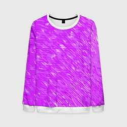 Свитшот мужской Фиолетово-белые мазки, цвет: 3D-белый