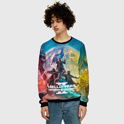 Свитшот мужской Эскалация свободы Helldivers 2, цвет: 3D-черный — фото 2