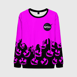 Свитшот мужской Marshmello neon nasa, цвет: 3D-черный