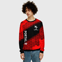 Свитшот мужской Portal hexagon pattern, цвет: 3D-черный — фото 2