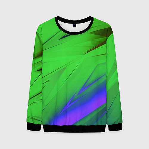 Мужской свитшот Кислотно неоновая геометрия / 3D-Черный – фото 1