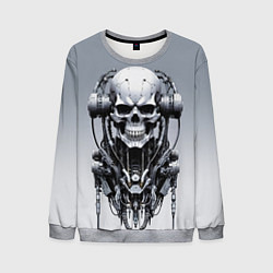 Свитшот мужской Cool cyber skull - ai art fantasy, цвет: 3D-меланж