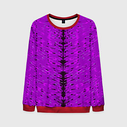 Свитшот мужской Чёрная вертикальная полоса на фиолетовом фоне, цвет: 3D-красный