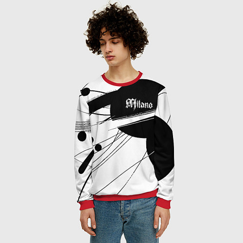Мужской свитшот Milano - fashion abstraction / 3D-Красный – фото 3