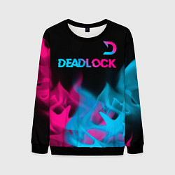 Свитшот мужской Deadlock - neon gradient посередине, цвет: 3D-черный