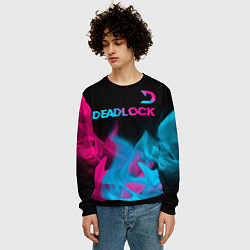 Свитшот мужской Deadlock - neon gradient посередине, цвет: 3D-черный — фото 2