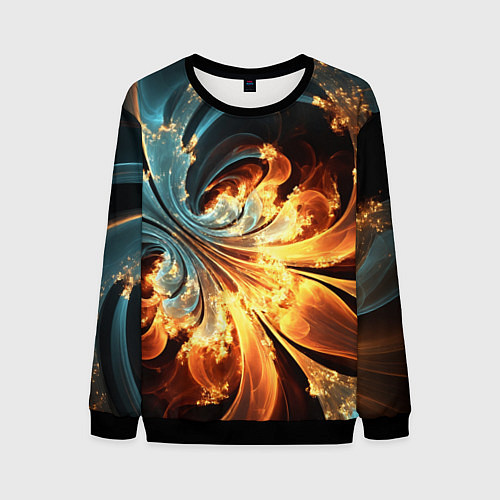 Мужской свитшот Абстрактный фрактал / 3D-Черный – фото 1