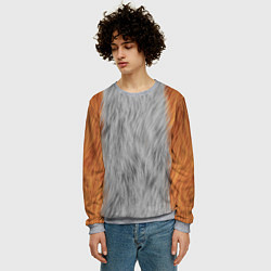 Свитшот мужской Мех рыжей лисы, цвет: 3D-меланж — фото 2