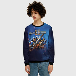 Свитшот мужской Captain Titus Warhammer 40000 space marine 2, цвет: 3D-черный — фото 2