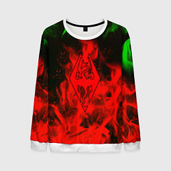 Свитшот мужской Skyrim fire steel, цвет: 3D-белый