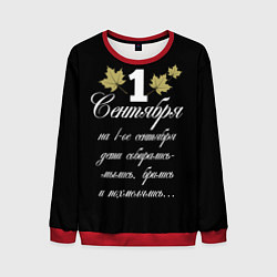 Свитшот мужской 1 сентября - дети собирались, цвет: 3D-красный