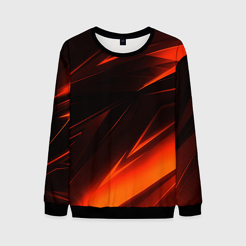 Мужской свитшот Geometry orange stripes / 3D-Черный – фото 1