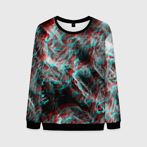 Мужской свитшот Дым из вейпа глитч / 3D-Черный – фото 1