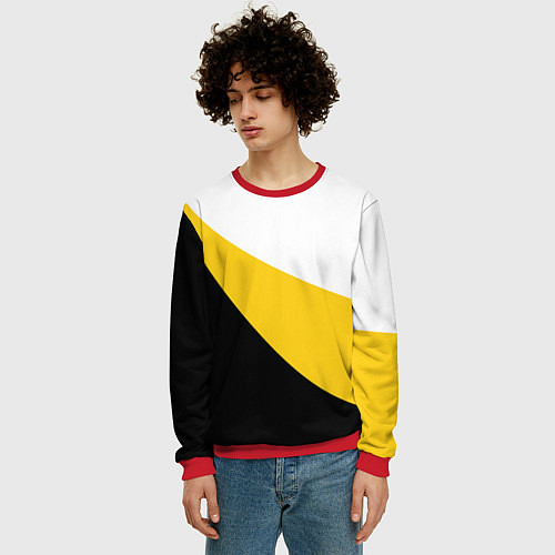 Мужской свитшот Сокрушу пред ним врагов его большой герб / 3D-Красный – фото 3