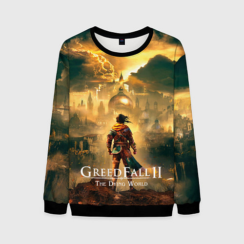 Мужской свитшот Герой Greedfall 2 the dying world / 3D-Черный – фото 1