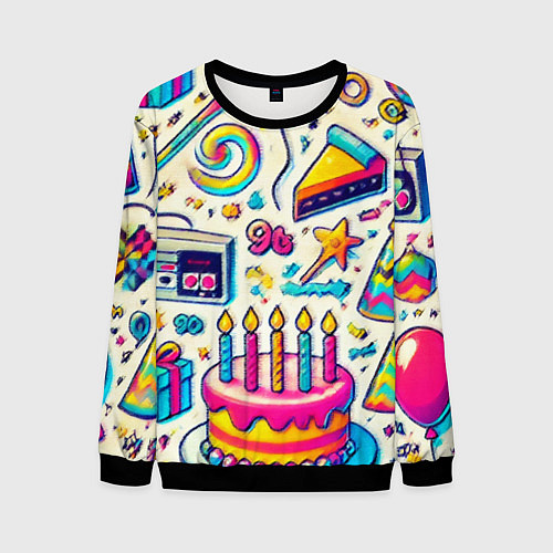 Мужской свитшот Праздник 90х игры сладости и ностальгия / 3D-Черный – фото 1