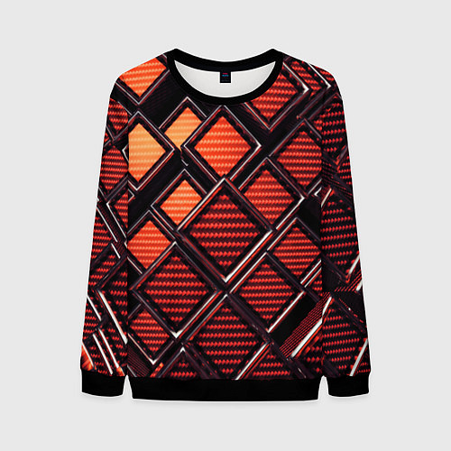 Мужской свитшот Геометрия карбон / 3D-Черный – фото 1