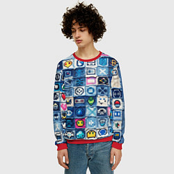 Свитшот мужской Пиксельный пэчворк, цвет: 3D-красный — фото 2