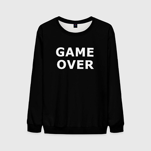 Мужской свитшот Game over white logo / 3D-Черный – фото 1