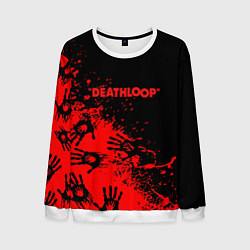 Свитшот мужской Deathloop руки краска, цвет: 3D-белый